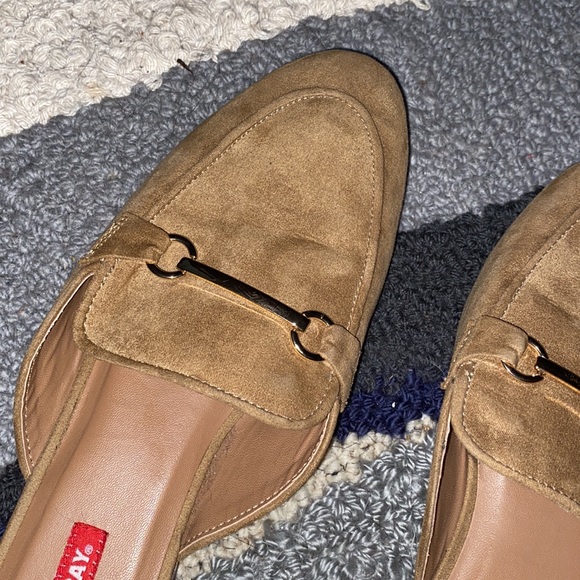 Tan Suede Mules with gold detail - Picture 2 of 4